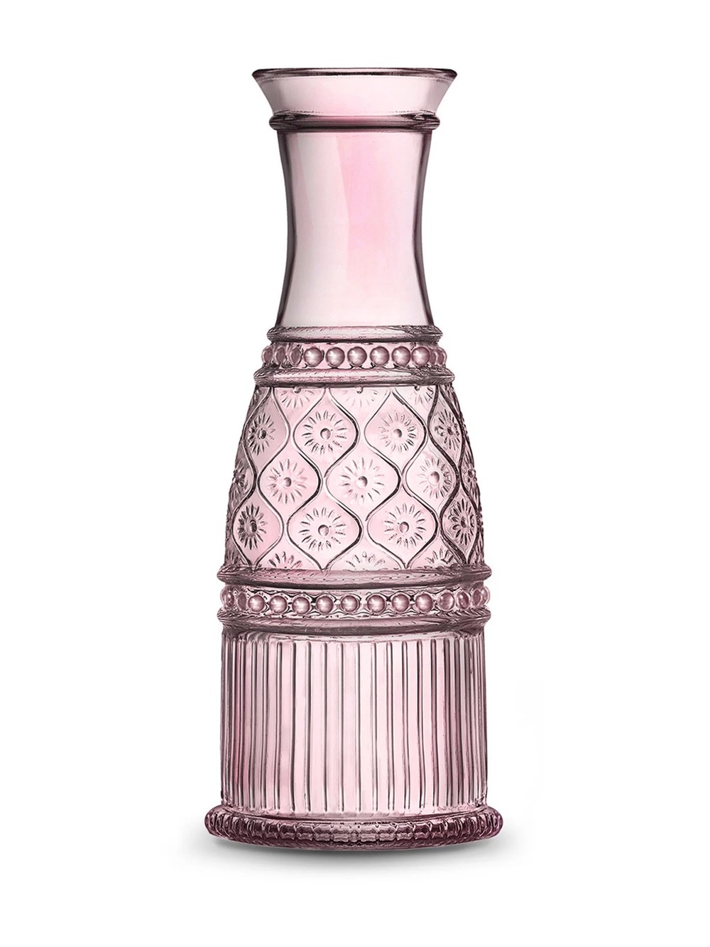 Godinger Rose Pink Patterned Crystal Carafe